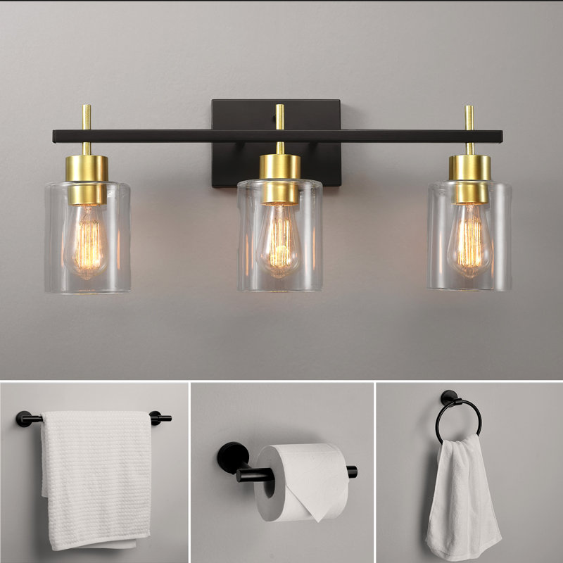 Ensemble de salle de bain 4 pièces noir mat
