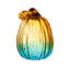 Citrouille en verre turquoise 7 po