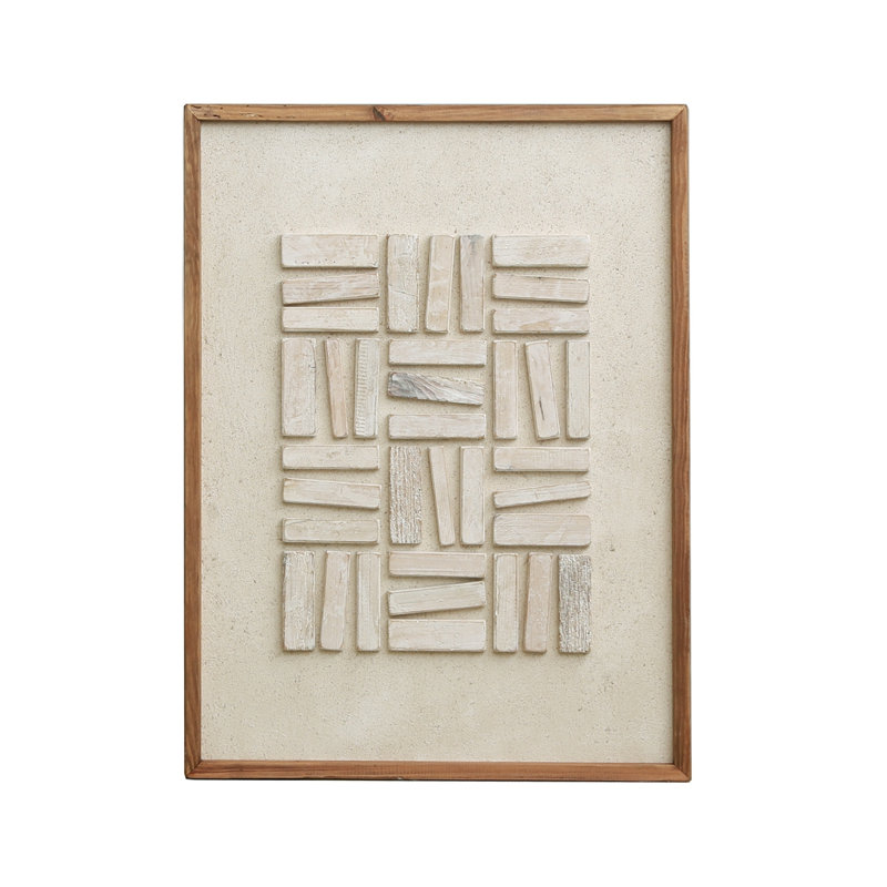 Art mural en bois, Beige