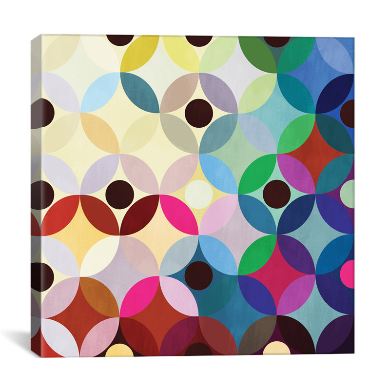 Albree Modern Mid Century Circular Motion '- reproduction d'art sur toile tendue, H 12 po x l 12 po x P 0,75 po