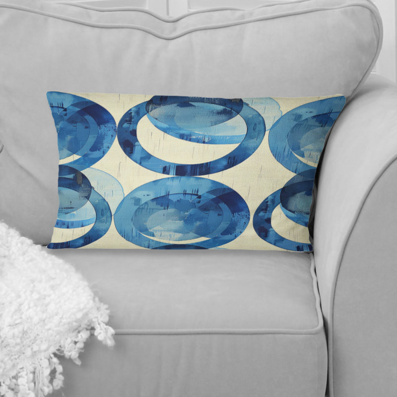 Coussin lombaire Mid-Century Blue Beige