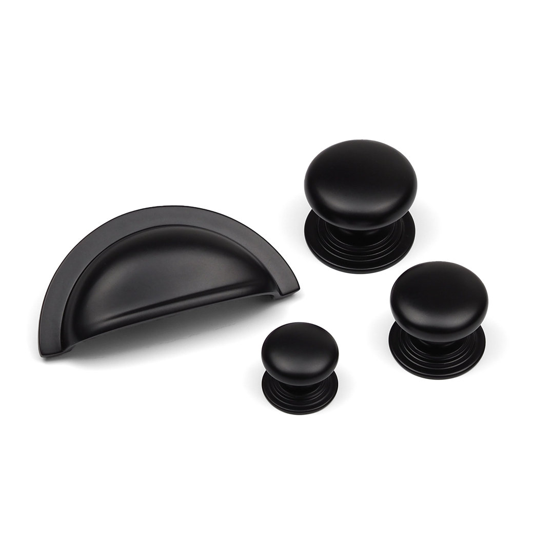 Matt Black Cup & Coordinating Knobs