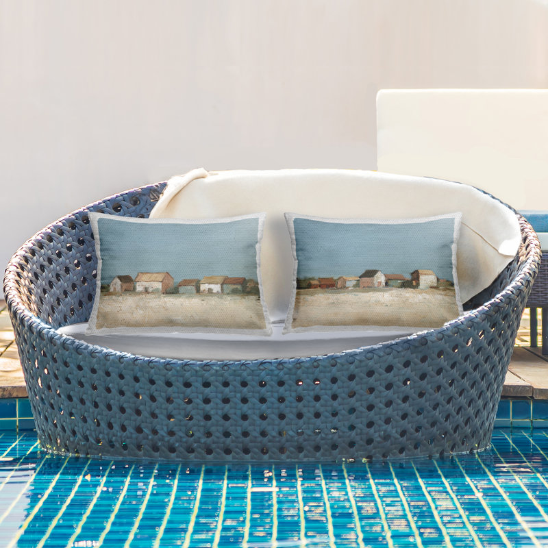 Coussin d'extérieur imprimé Stupell Industries Country Homes in Distance Design par Ethan Harper (ensemble de 2)
