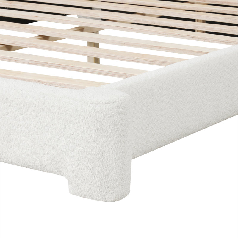 Elison Upholstered Boucle Platform Bed, Queen