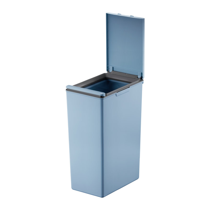 Morandi Touch Top Rubbish Bin, 61cm H x 23cm W x 35.5cm D, 40 L, Blue