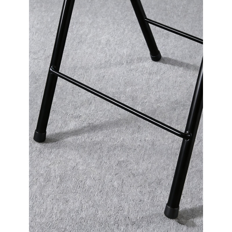 Tabouret de bar 29,5 po pliable en similicuir noir avec dossier et comptoir robuste