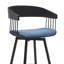 Tabouret de bar rotatif 31 po Vera, dossier courbé, tissu