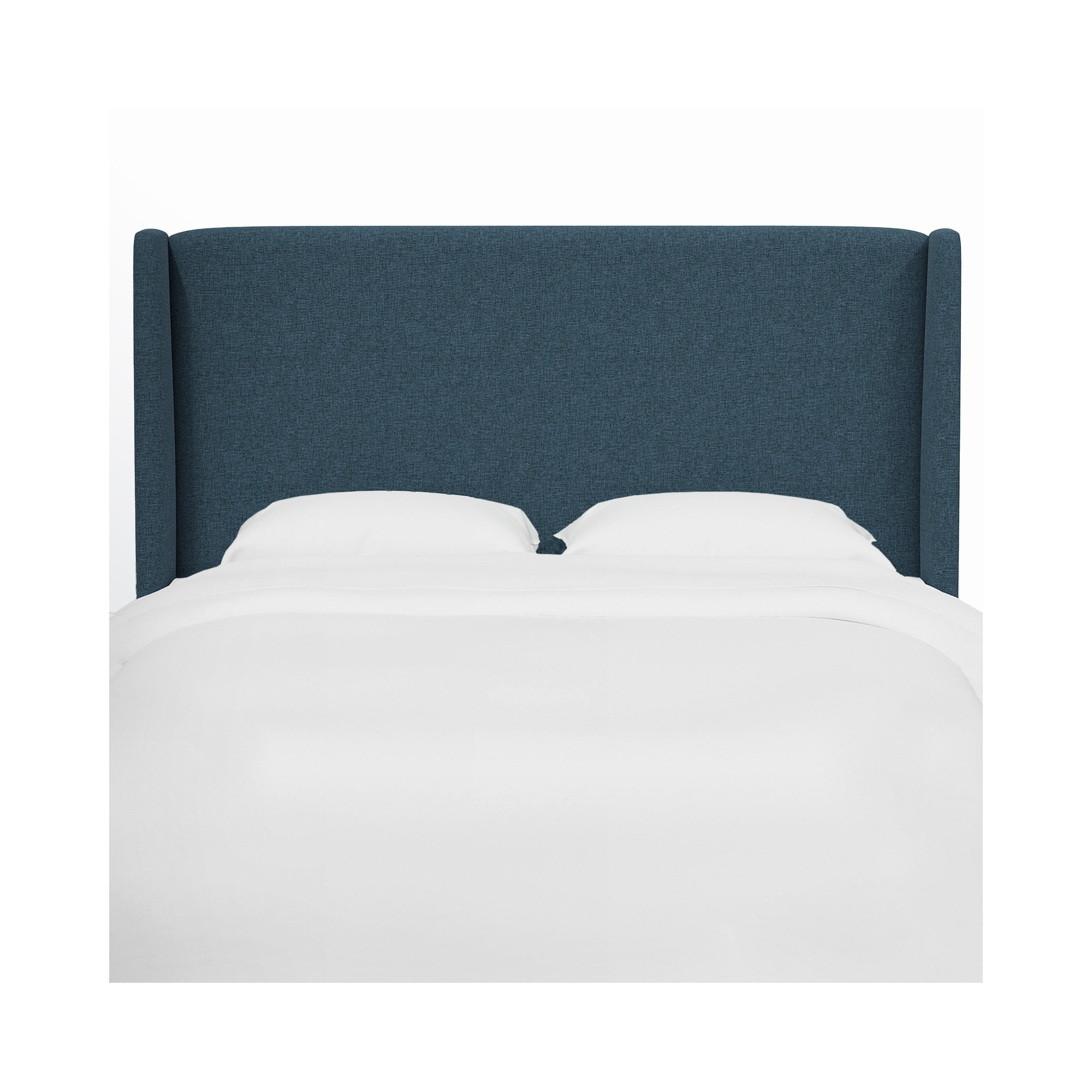 Tilly Upholstered Headboard, Zuma Navy Textured Linen, Queen