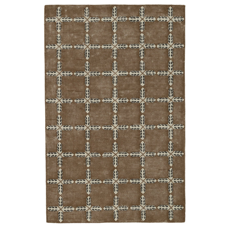 Tapis Simpatico touffeté à la main, Brun, Rectangle 2' x 3'