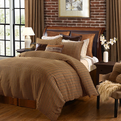 Clifton Woven Twill Plaid Brown Tweed Rustic Cabin Lodge Updated Classic Duvet Cover Set