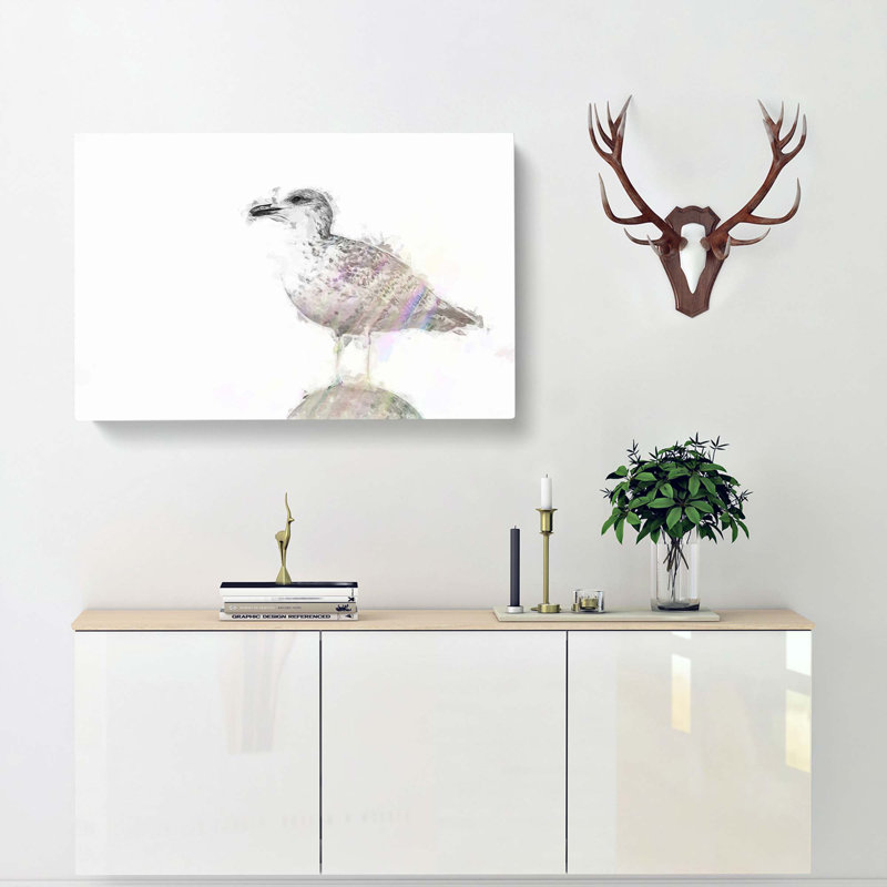 Seagull Bird In The Rainbow In Abstract - Wrapped Canvas Print, 40cm H x 60cm W x 3cm D