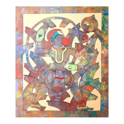 Rambhakt Hanuman | Acrylic On Canvas | Ramana Peram | Wall Décor