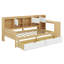Lit de jour avec tiroirs de rangement et bibliothèque, lit d'angle avec bureau et tablettes, lit en forme de L multifonctionnel avec tête de lit convertible-1474832328-1474832330
