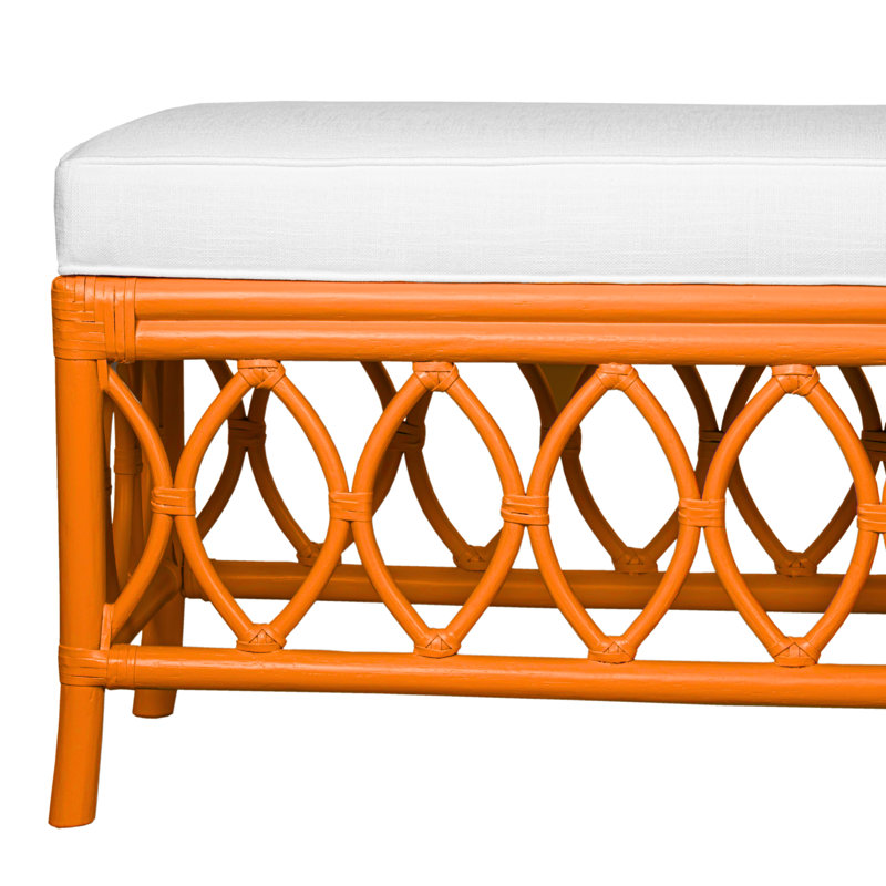 Lillian Upholstered Bench, Citrus Orange