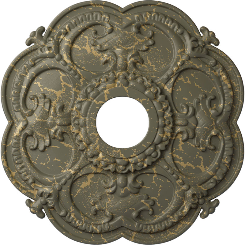 Médaillon de plafond l 3,5 po x P 3,5 po Rotherham, Hamamélis craquelé