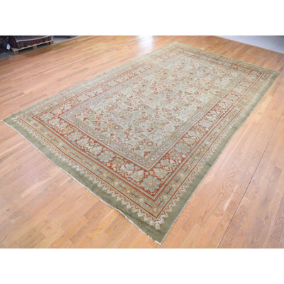 Leionna One-of-a-Kind 8'7" X 14'10" 1900s Wool Area Rug in Beige