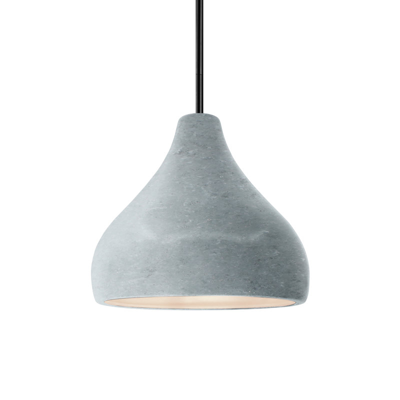 Luminaire suspendu à 1 lumière Meydan, H 7,25 po x l 8 po x P 8 po, Noir mat, Béton