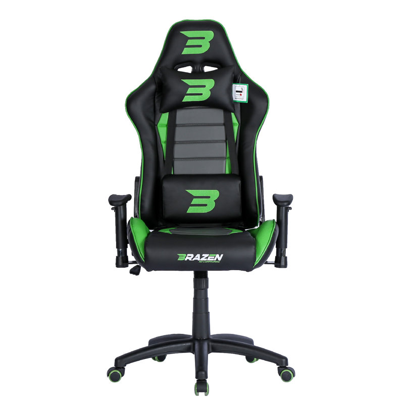 BraZen Sentinel Elite PC Gaming Chair, Green/Black