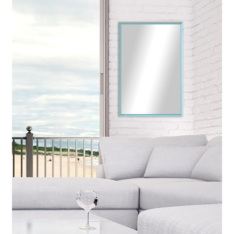 Derosier Metal Flat Wall Mirror, 58.5'' x 20.5'', Robins Egg
