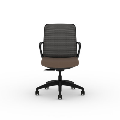 HON Cliq Task Office Chair, Weight-Activated Control, Fixed Arms, Black Frame, Bark