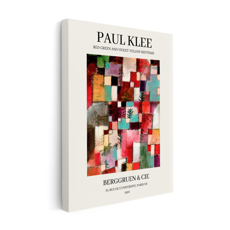 Paul Klee - Rythmes rouge-vert et violet-jaune, Unframed, Canevas, H 11 po x l 14 po
