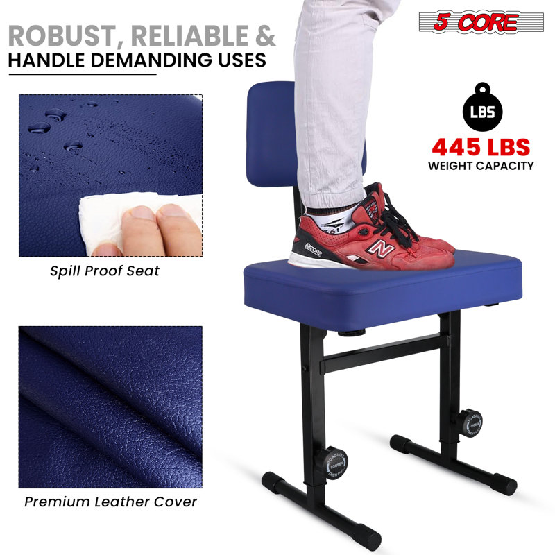 Tabouret rembourré 5 po avec siège 5 pièces, Bleu