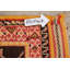 Tapis décoratif noir et orange en laine de conception unique 5 pi 1 po x 8 pi 6 po noué à la main