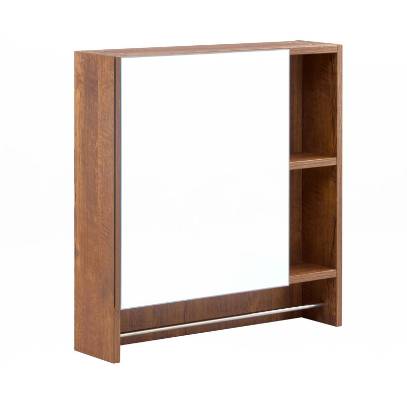 Bathroom Mirror Cabinet Wall Mounted,Medicine Cabinet, Walnut Brown