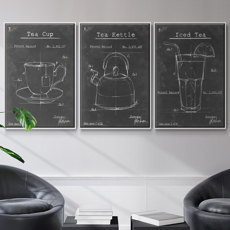 " Morning Routine I " 3 - Pieces, White, 36" H x 72" W