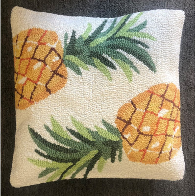 Coussin ivoire ananas 18 po x 18 po