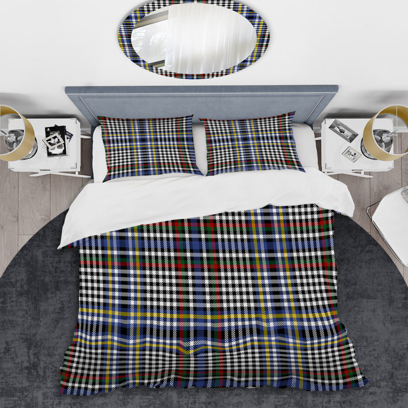 Ensemble de housse de couette en microfibre noir / blanc 3 pièces, Housse de couette pour grand lit et 2 taies décor