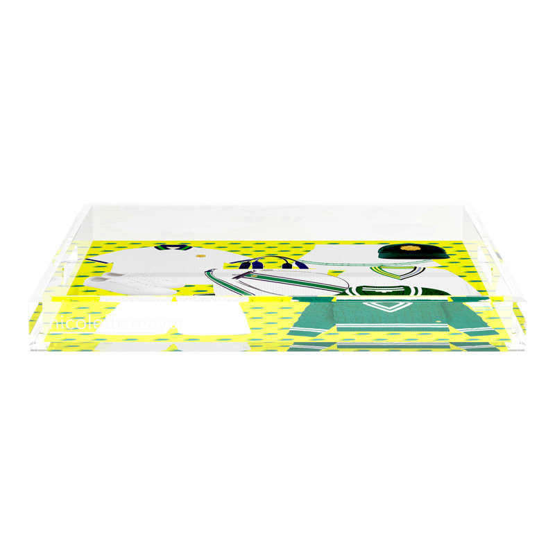 Decorative Tray, 2" H x 18" W x 18" D, Chartreuse Kelly