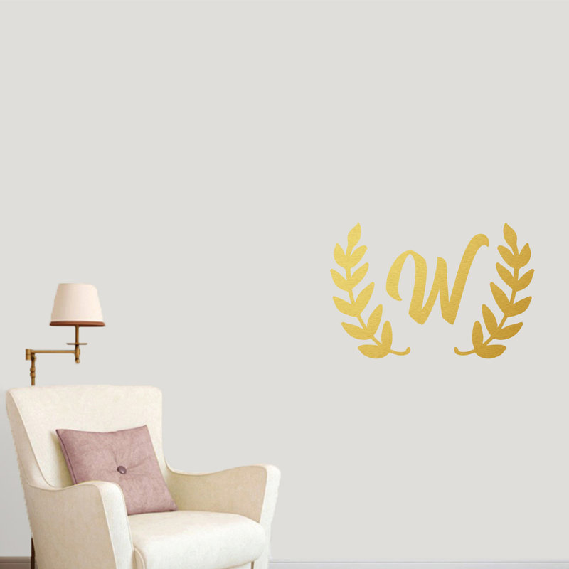 Adhésif décoratif couronne olive, Or, Oui
