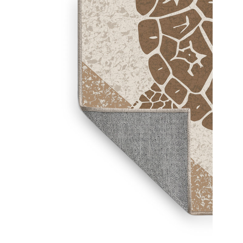 Tapis lavable à la machine d'inspiration mondiale Oryn Desert Tortoise, 8 x 10
