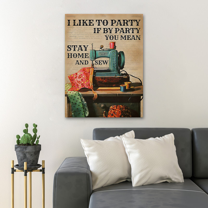 A Sewing Machine - Wrapped Canvas Graphic Art, 14" H x 11" W x 2" D