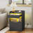 Nightstand With Charging Station and Led Lights