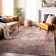 Griffey Vintage Boho Machine Washable Red/Blue Non-Slip Backing Area Rug