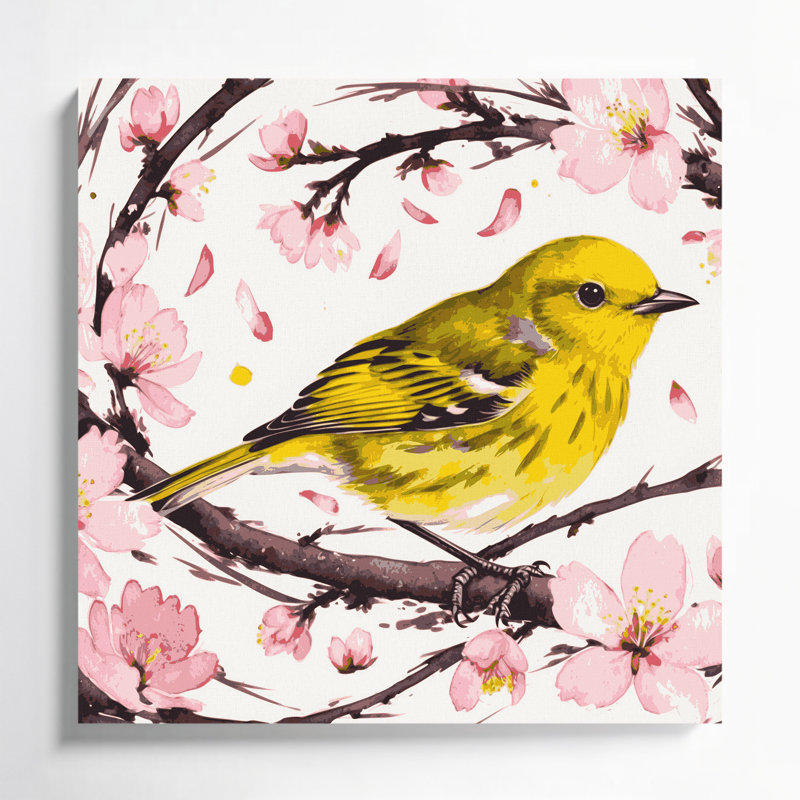 Reproduction d'art sur toile oiseaux, H 12 po x l 12 po