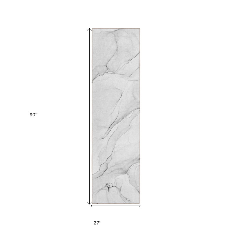 Tapis de couloir d'extérieur 8 po gris