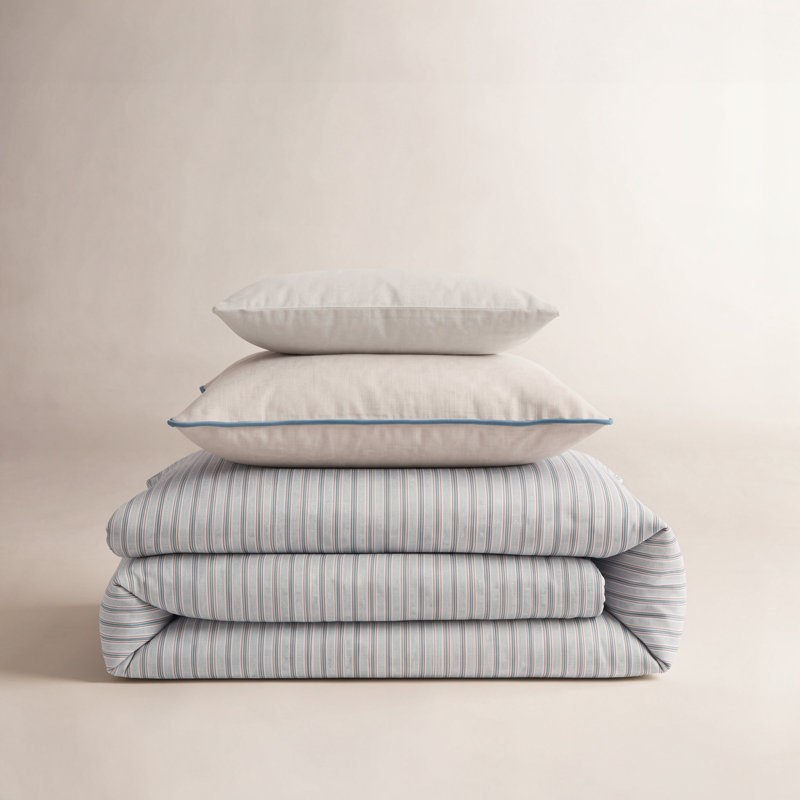 Ensemble de housse de couette 7 pièces Birch Lane Hamilton Denim Farmhouse, Grande housse de couette + 6 pièces additionnelle