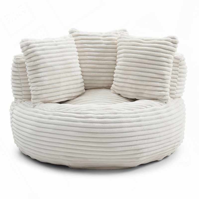 Fauteuil à billes en velours côtelé, Beige