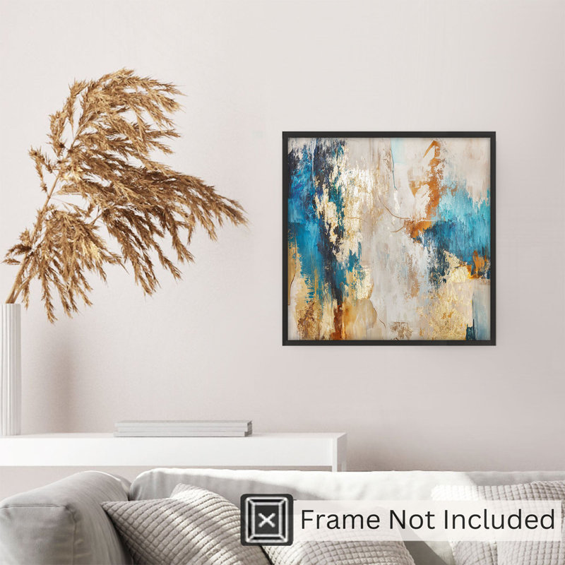 Abstract Abstract Brush Strokes Transitional Unframed Art Print, 14" H x 14" W