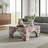 Valen Indoor - Outdoor Patio Arched Concrete Coffee Table In Red Marble
