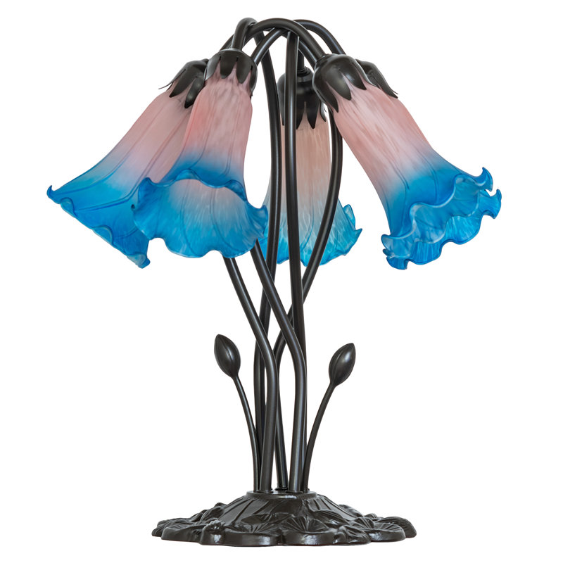 Tiffany Table Lamp, Pink;Blue, In-Line