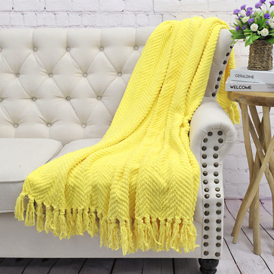 Tweed Knitted Throw Blanket