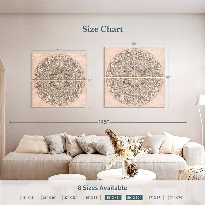 Mandala Kerner Blush, H 50 po x l 50 po