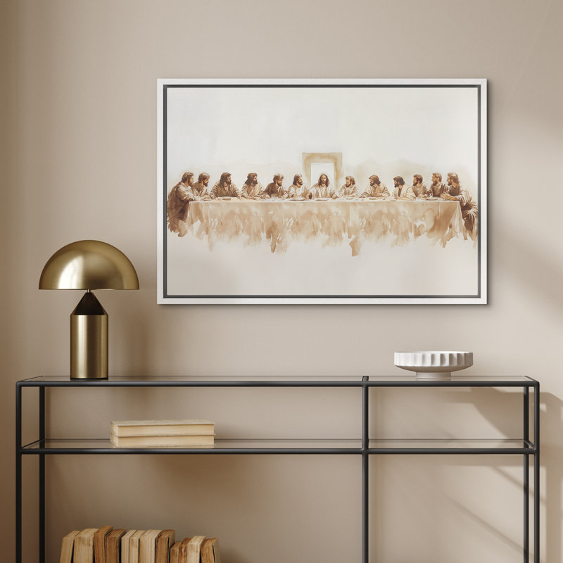 «The Last Supper», impression sur toile encadrée de décorations murales de chambre à coucher, H 16 po x l 24 po, Blanc
