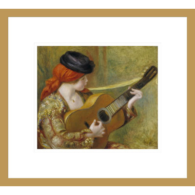 «Jeune Espagnole jouant de la guitare» par Pierre-Auguste Renoir, reproduction giclée encadrée
