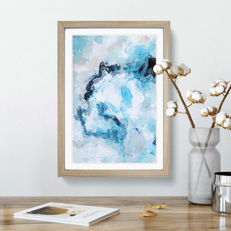 Reflecting on the Love in Abstract - Picture Frame Graphic Art Print, 48cm H x 36cm W x 2cm D, Oak Framed