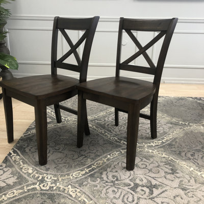 Bettencourt 19'' H Oak Solid Wood Side Chair